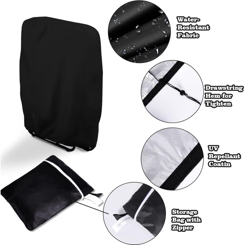 2 pcs Folding Sun Lounger Cover, Windproof Anti-Uv Waterproof Folding Garden Chair Covers, Garden Sun Lounger Cover,