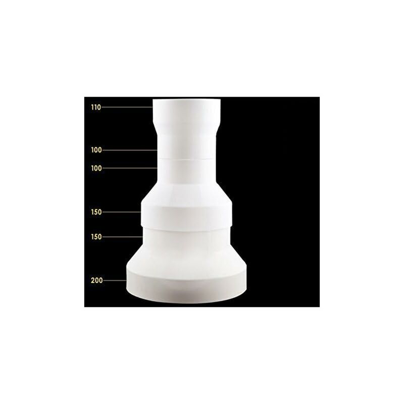 Duct Adapter, Exhaust Fan Duct Reducer Adapter For Ventilation Duct (200Mm To 150Mm)