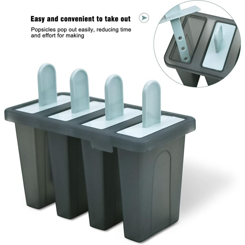 8 Cell Ice Cream Mold With Stick, Ice Lolly Molds, Reusable Popsicle Molds, Ice Pop Mold For Kids And Adults, Bpa Free,