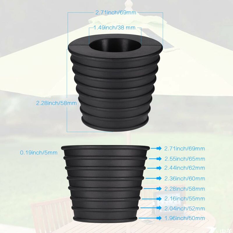 Umbrella Cone Base Stand, For Patio Table Hole Opening And Stability Or Parasol Base Holder, Umbrella Stand, 1.5"