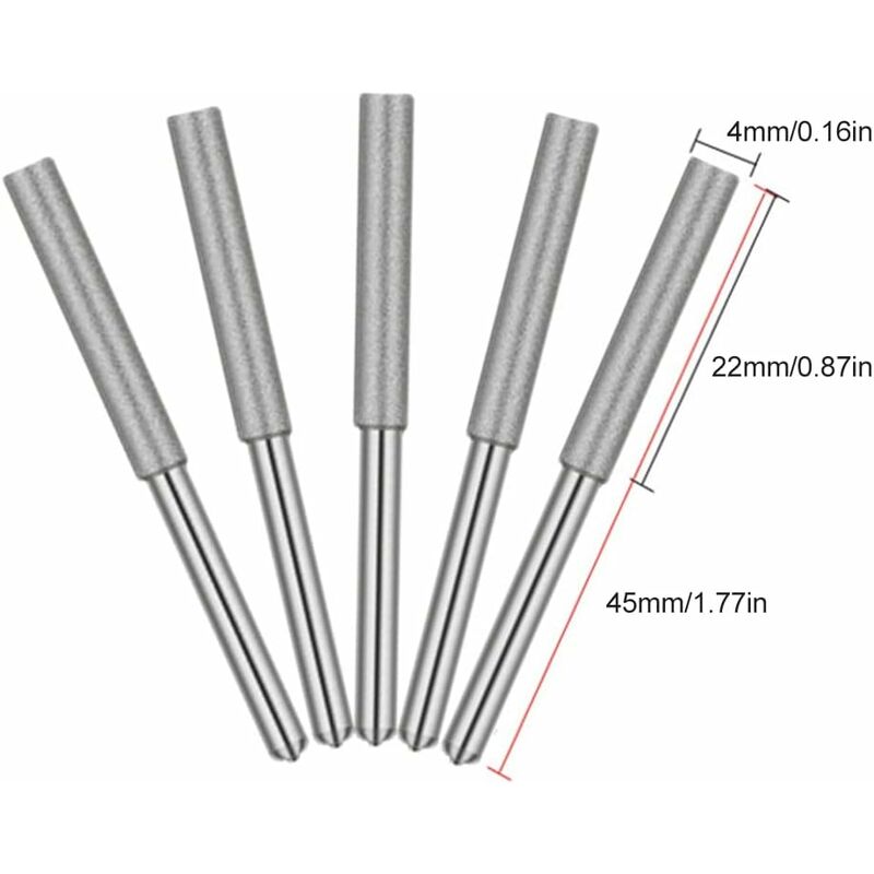 Diamond Chainsaw Sharpener Grinding Heads, 4Mm Chainsaw Grinding Stone, For Chainsaw Sharpener, 5 pcs