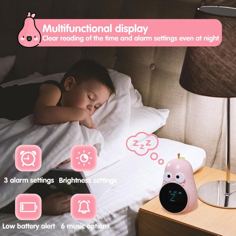 Kids Alarm Clock Light Cute Bulb Creative Bedside Lamp Night Light Programmable Snooze Wake Up Alarm Clock For Girls