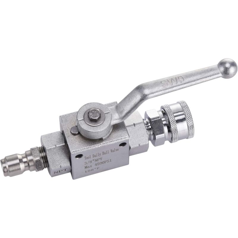 Tool DAily Pressure Washer Ball Valve Kit, 3/8" Quick Connect For Pressure Washer Hose, 4500 Psi