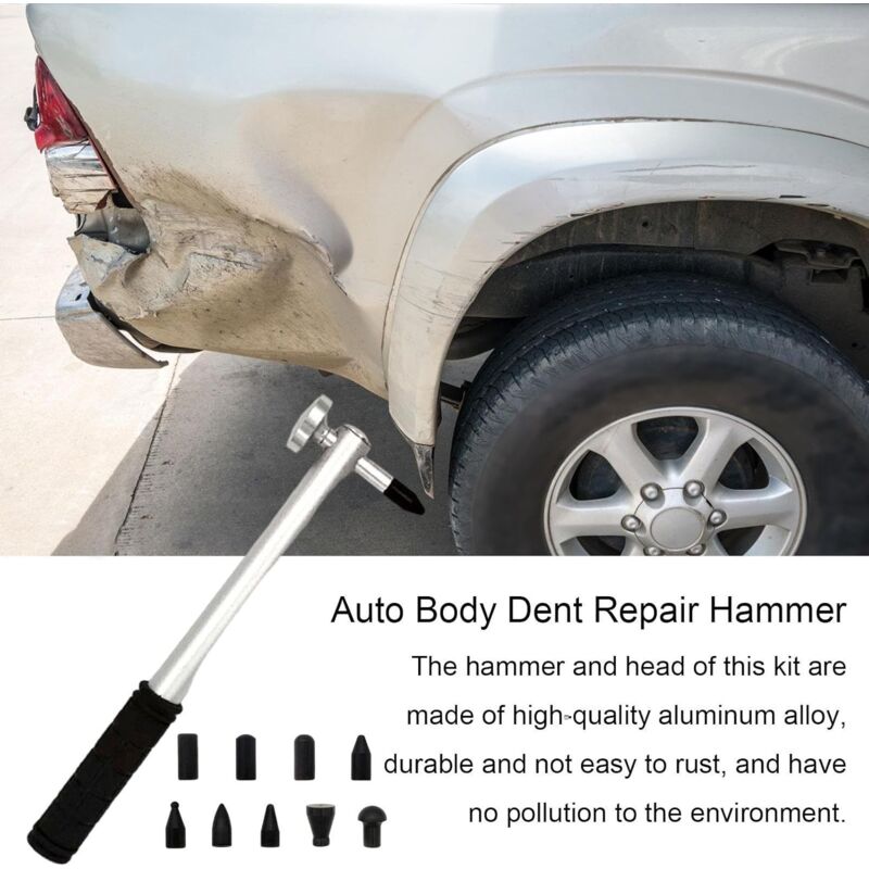 Car Dent Repair Tool, Strong Hammer Tap Down With 9 Heads, Portable Hand Tools Dent Repair Kit Dent Puller Kit For Car