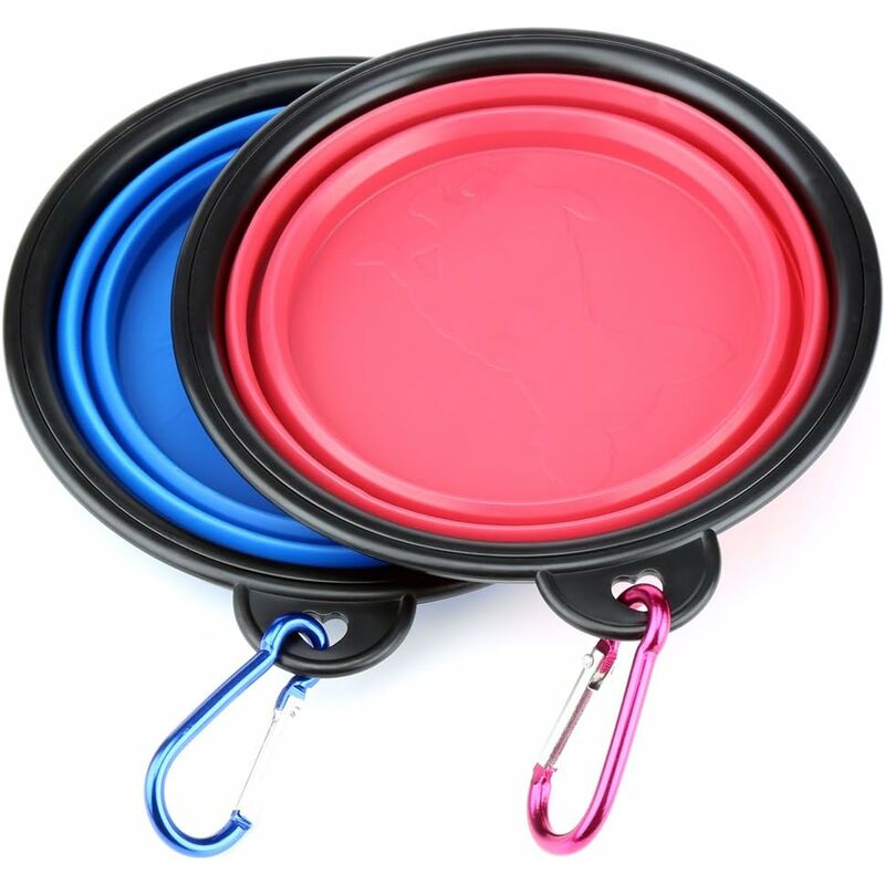 2 Dog Bowl Foldable Travel Dog Water Bowl Portable Cat Pet Silicone Food Bowl Small