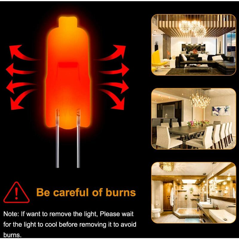 G4 Halogen Bulbs, 12V 20W Halogen Pin Base Lamp, Warm White 3000K, 350Lm, Dimmable, G4 Low Voltage Halogen Lamp, Clear