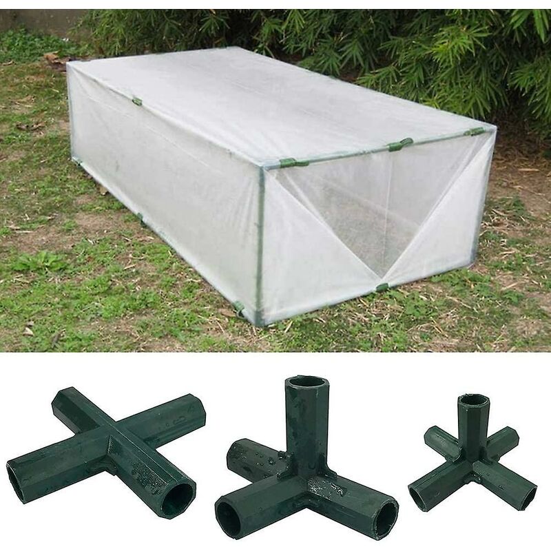 4 pcs 4 Way Garden Frame Corner Connector Pipe Connector Corner Connector For Greenhouse Furniture Frame Inner 16Mm