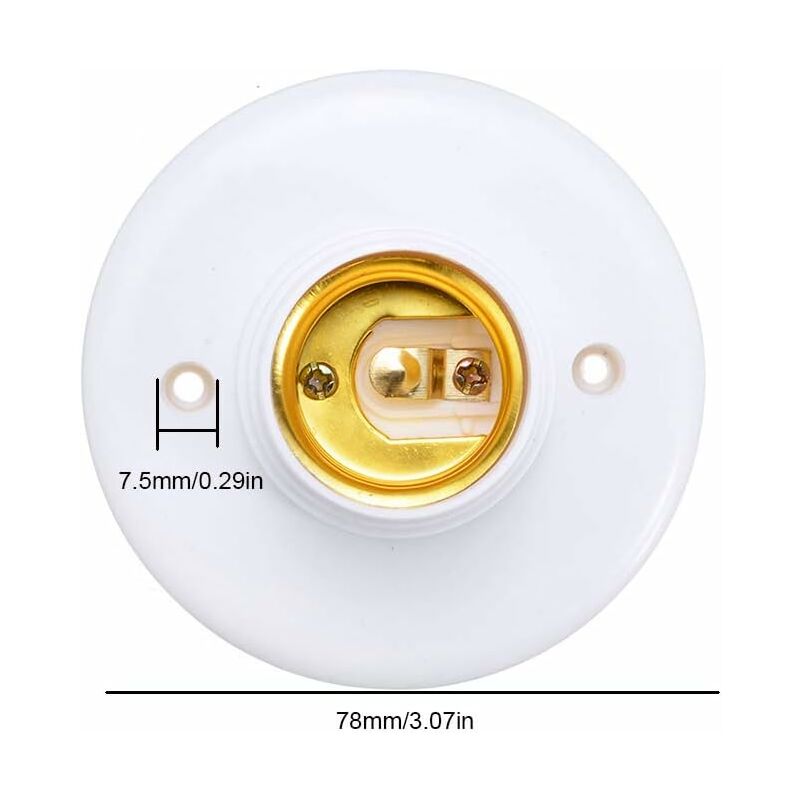 E27 Lamp Holder Screw Socket Plastic Wall Mount LED Bulb Base Converter Adapter Holders For E27 Bulb Plastic ROund