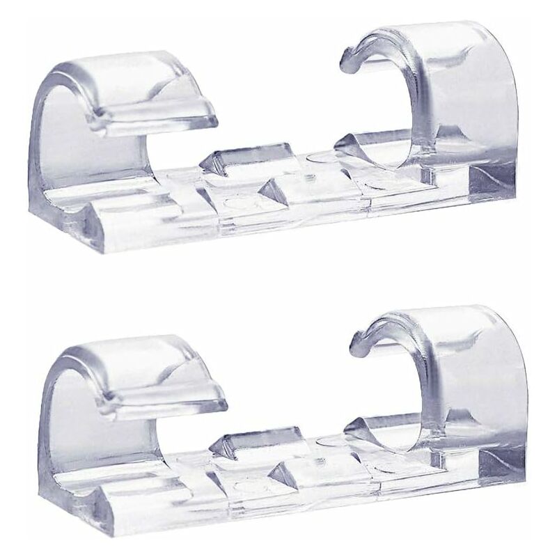 60 Pack Clear Cable Clips, Strong Self-Adhesive Cable Holder, Durable Plastic Cord Management Organizer Clamps For Home