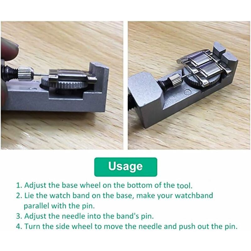 Adjustable Watch Pin Punch Tool, Watchmaker Watch Band Tool Link Pin Remover Repair Kit With 3 Extra Pins