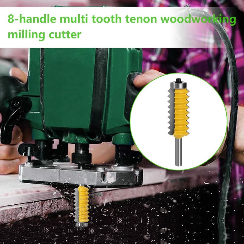 Multi-Tooth Woodworking Tool, 8Mm Carbide Wood ROuter Bit, Multi-Tooth ROuter Cutter, Woodworking Tools