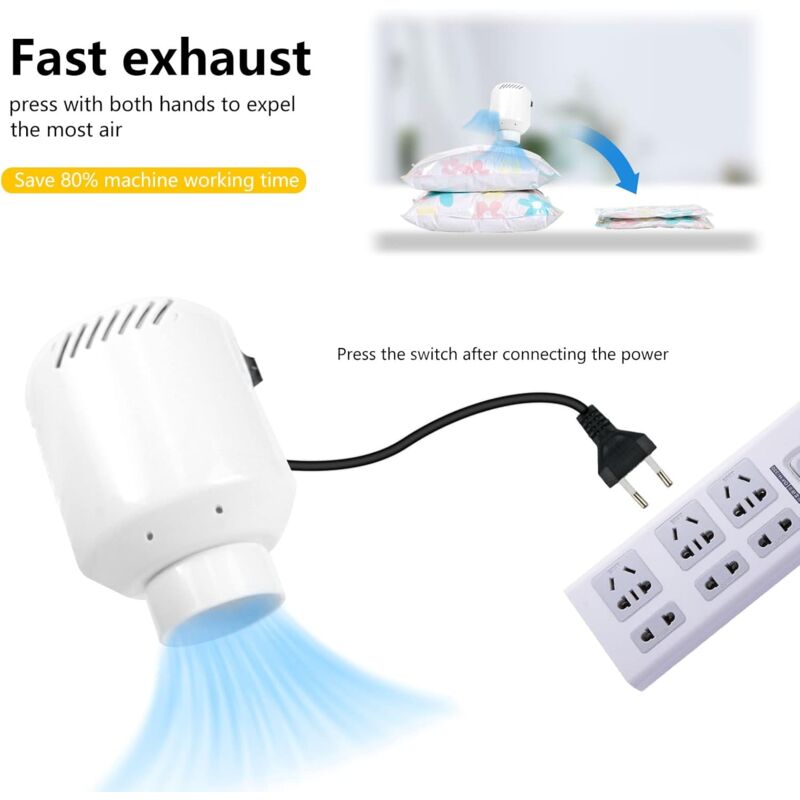 Electric Air Pump For Vacuum Storage Bags, 55W 220V Compression Bag Air Pump, Pa 45000 Air Pump (1 pcs)