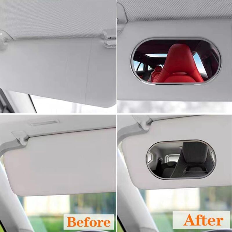 Car Sun Visor Mirror, Vehicle Makeup Mirror, Self-Adhesive Vanity Mirror For Truck, Suv (Oval)