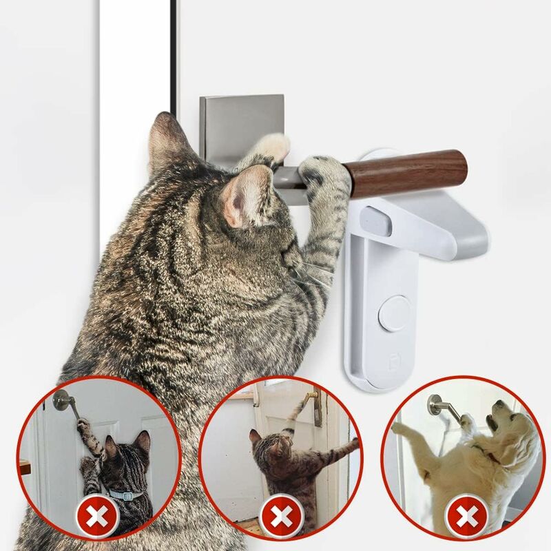 Child Proof Door Lever Lock, Baby Safety Door Handle Lock, Easy To Install And Use 3M Vhb Adhesive No Tools Or Drill