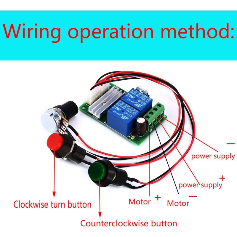 Speed Regulator 12V,Dc Motor Speed Controller (Pwm) Adjustable Reversible Switch Dc Speed, 6V 12V 24V Dc Motor Inverter