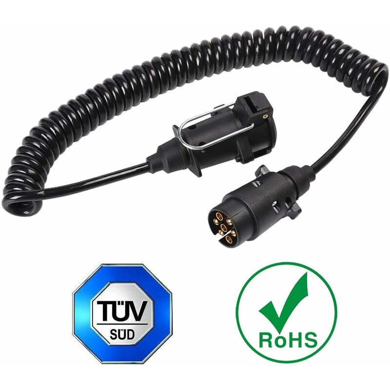 7 Pin Trailer Socket And Plug With 2M Extension Cable Connector For Towing Hitch Caravan Vehicle Truck Accessories 7