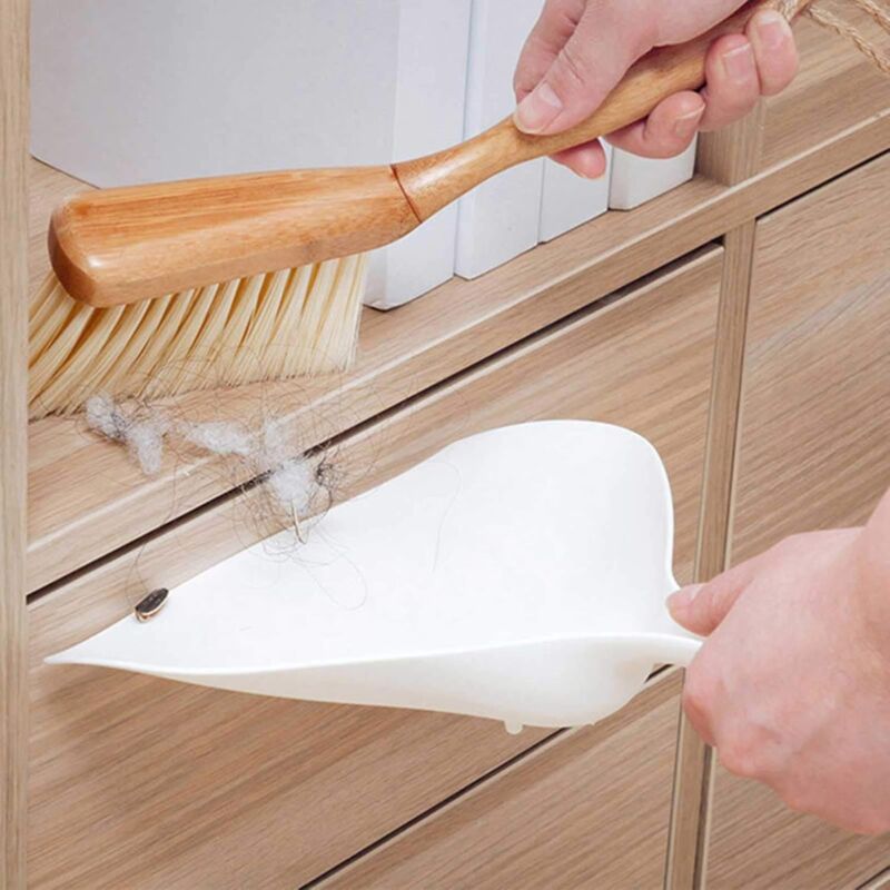 Mini Dustpan, 2 Pack Portable Wooden Dustpan And Brush, Small Multi-Function Broom For Sofas, Desk, Keyboards And Car,
