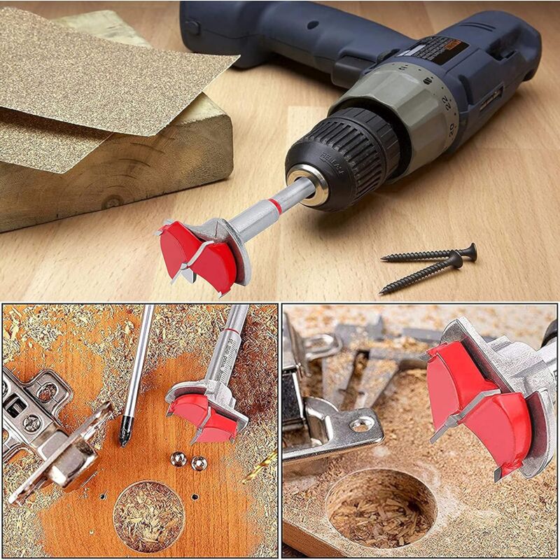 1 pcs Hinge Jig Drill Bit Sets, Hole Locator Bits, Drilling Jig For Hinges (35Mm Hinge Drilling Jig + Drill Bit Set)