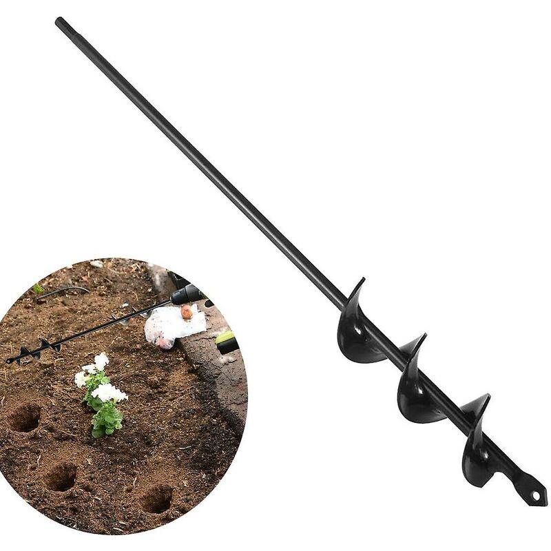 Garden Auger Drill Bit Ø4X45Cm, Practical Planting Tool For Planting Bedding Bulb Seedlings, Spiral Garden Drill Bit