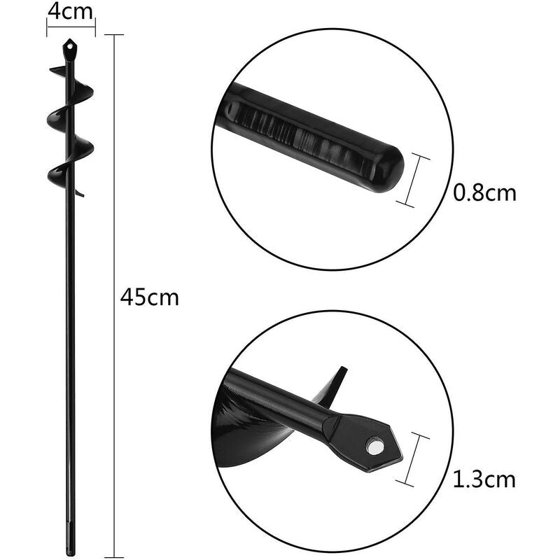 Garden Auger Drill Bit Ø4X45Cm, Practical Planting Tool For Planting Bedding Bulb Seedlings, Spiral Garden Drill Bit