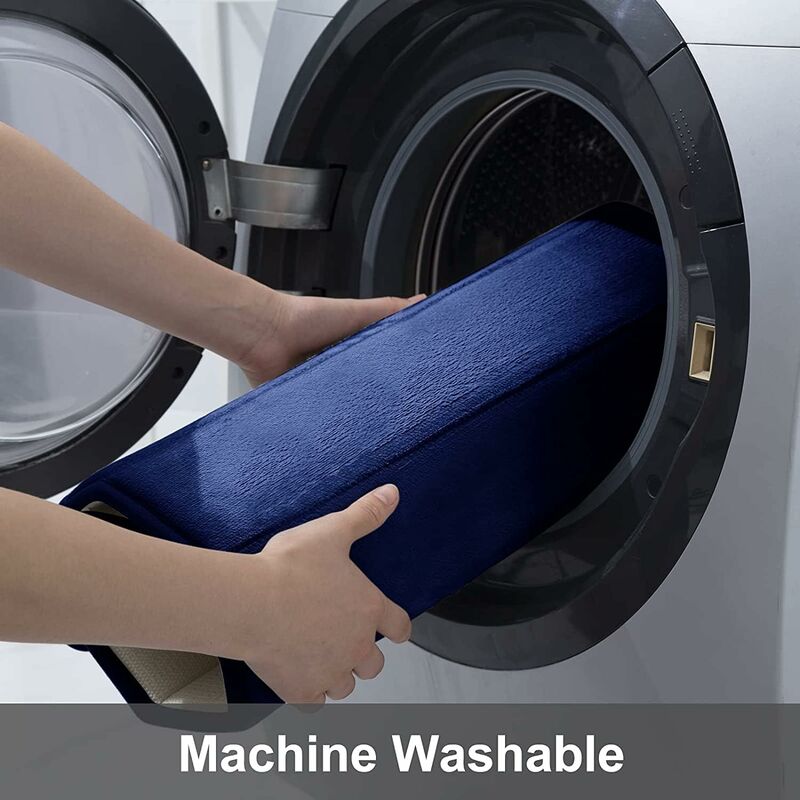 Memory Foam Bath Mat Non-Slip Backing Soft Water Absorbent Bath Mat For Toilet Bathroom, Memory Foam, Navy Blue, 50 X