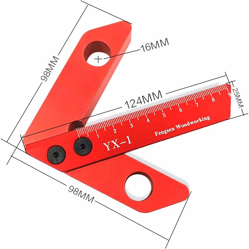 Woodworking Measuring Tool, Line Gauge Center, 45/90 Degree Right Angle Line Gauge Carpenter Ruler