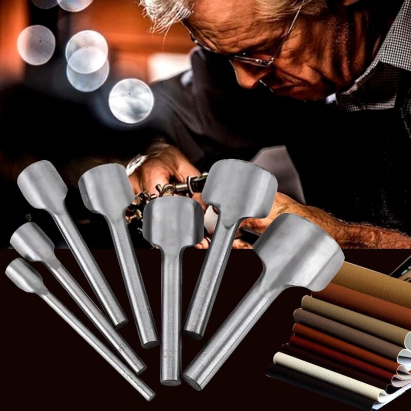 7 pcs Half ROund Diy Leather Craft Tools Arc Shape Belt End Cutter Leather Strap Semicircle Punch Tools (10-40Mm)