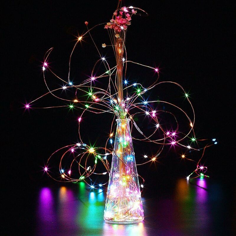 Christmas Fairy Lights LED Multicolor String Lights 2 Pack 10M 100 LEDs Battery Operated String Lights For Bedroom
