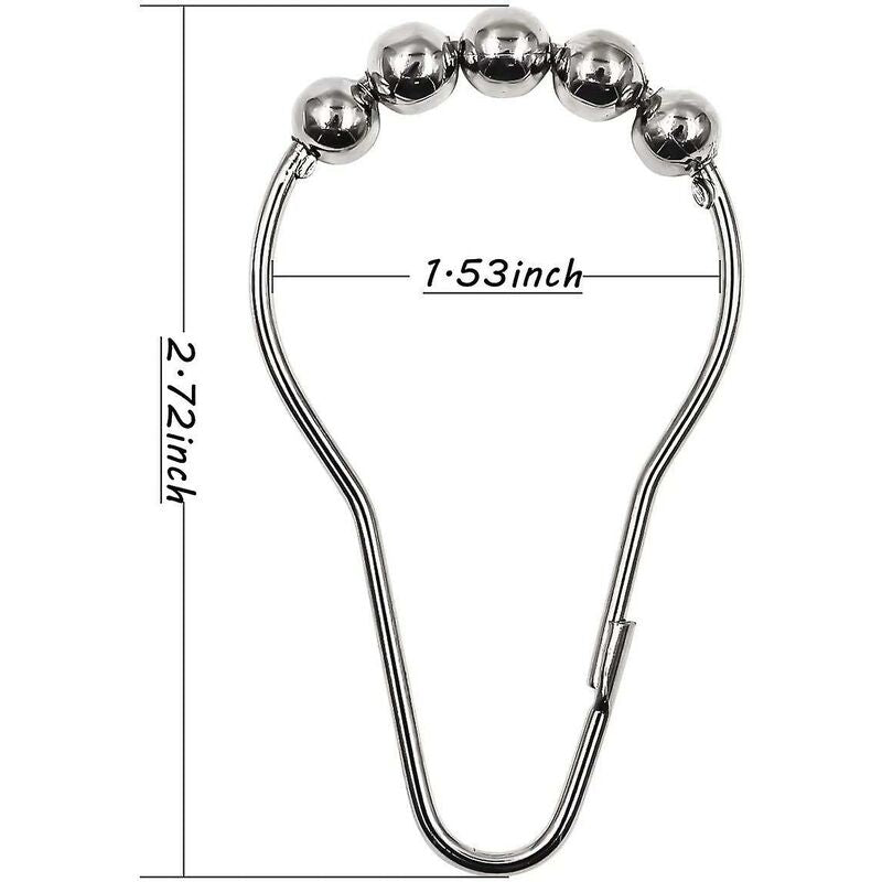 Stainless Steel Shower Rings, 12 Pieces Shower Curtain Hooks Small S Hooks For Bathroom Shower ROd (Silver)