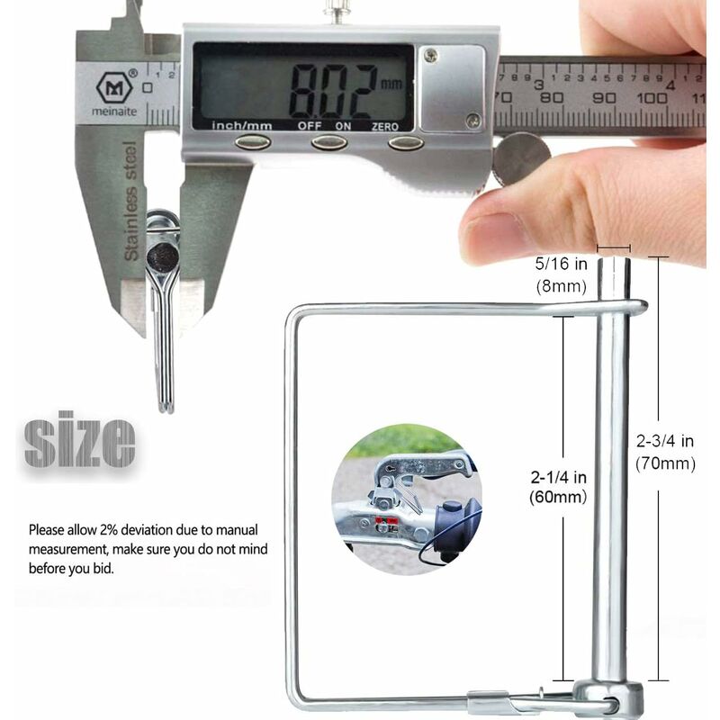 12 pcs Square Locking Pin 5/16 Inch (8Mm) High Quality Galvanized Carbon Steel Safety Self Locking Pin For Tractor Farm