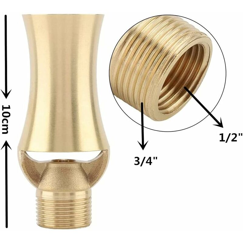 Brass Ice Tower Pond Waterfall Cedar Water Fountain Spray Nozzle Head Adjustable Cedar Shape Basin Flow Sprinkler