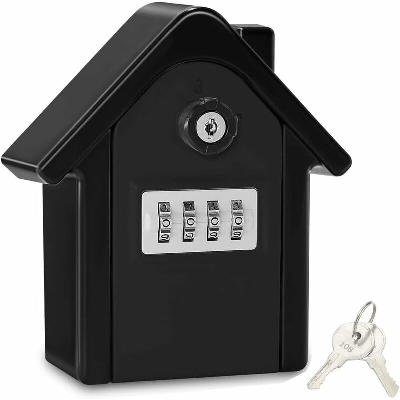 Wall Mounted Key Safe Box With Digital Code & Emergency Keys, Large Key Safe Box Xl Size Outdoor Key Safe For Home,