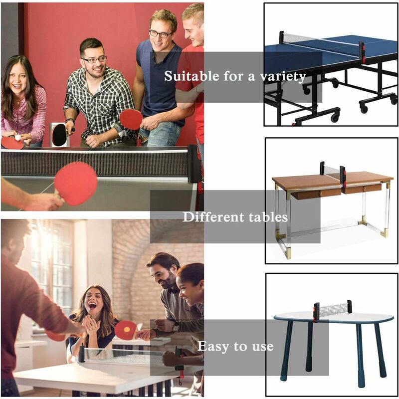 Retractable Table Tennis Net, Portable Table Tennis Net Stand, Perfect For Ping Pong Table, Desk, Dining Table,