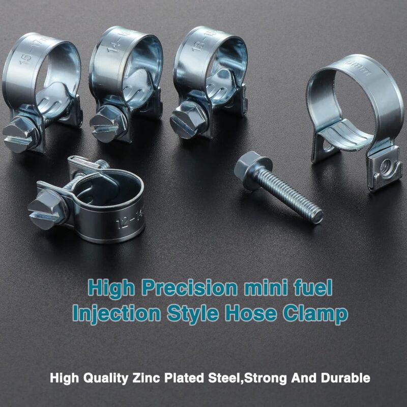 60 pcs Galvanized Silicone Fuel Hose Clamps