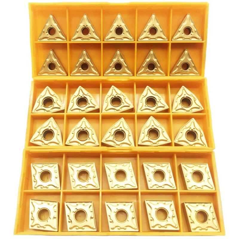 30 pcs Cnmg 431 + Wnmg 431 + Tnmg 331 Cnc Indexable Solid Carbide Blades For Lathe Turning Tool Holder.