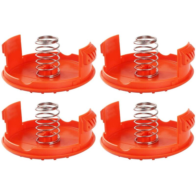 4 pcs Spool Caps + 4 pcs Springs Replacement Parts Accessories Compatible With Black+Decker Rc-100-P String Trimmers