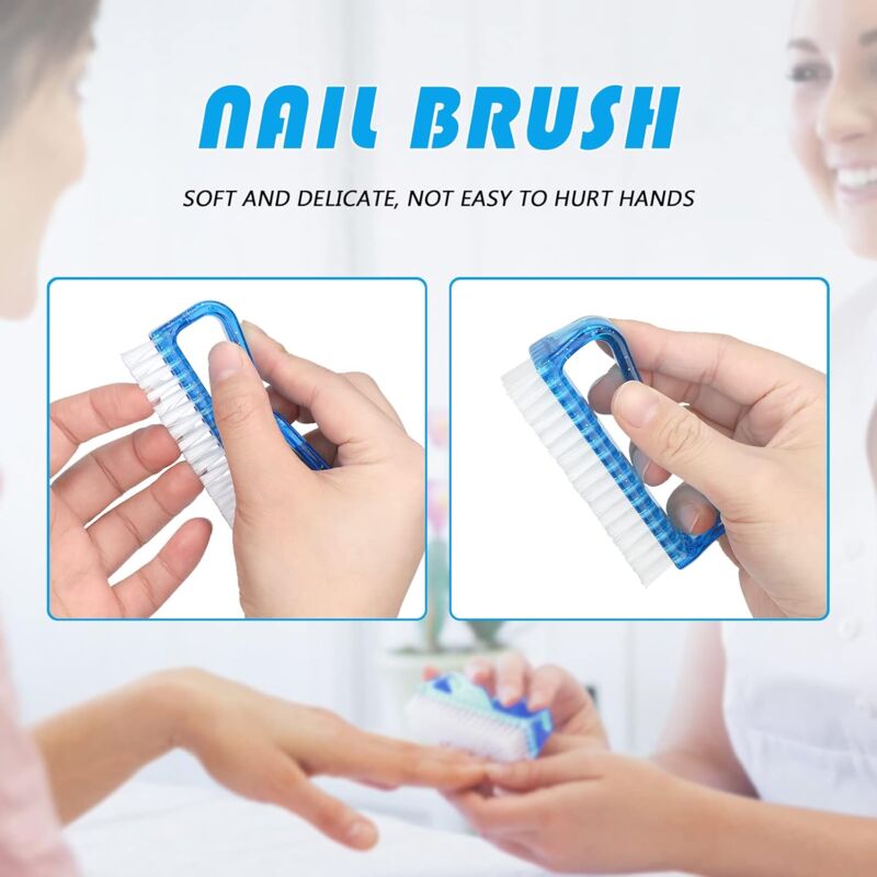 Handle Nail Brushes - 4 pcs Plastic Nail Cleaning Brushes - Scrub Brushes For Cleaning Nails
