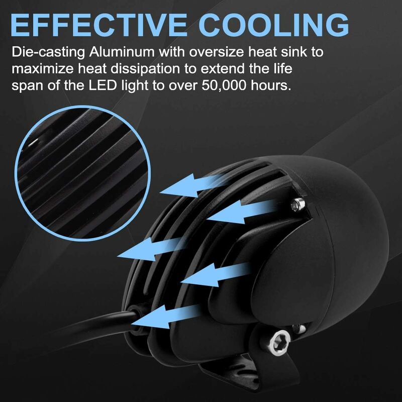 20W LED Fog Light LED Work Light Ip68 Waterproof Work Light LED Car Headlight Off-ROad Motorcycle Atv Utv 4X4 Suv