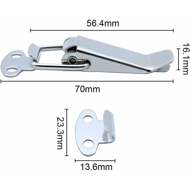 10 pcs Spring Loaded Toggle Latch Stainless Steel Lever Catch Drawer Hardware For Toolbox Suitcase And Chest