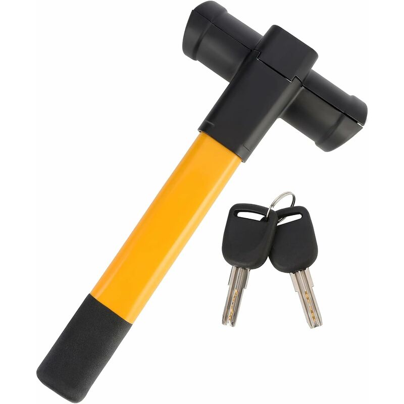 Retractable Car Steering Wheel Lock, Heavy Duty T-Bar Universal Steering Wheel Clamp With 2 Keys For Cars, Trailers,