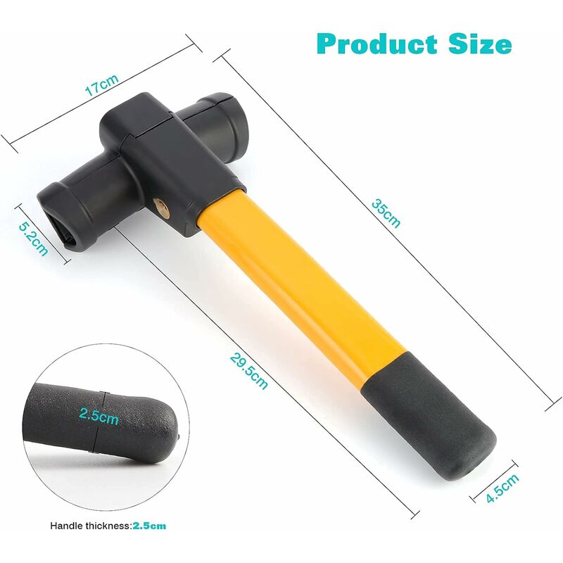 Retractable Car Steering Wheel Lock, Heavy Duty T-Bar Universal Steering Wheel Clamp With 2 Keys For Cars, Trailers,