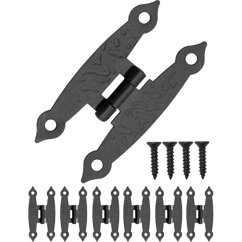 6 pcs Antique Metal Hinges For Cabinets, Cupboard Doors, Chests, Crates Retro Country House Style 65 X 34Mm