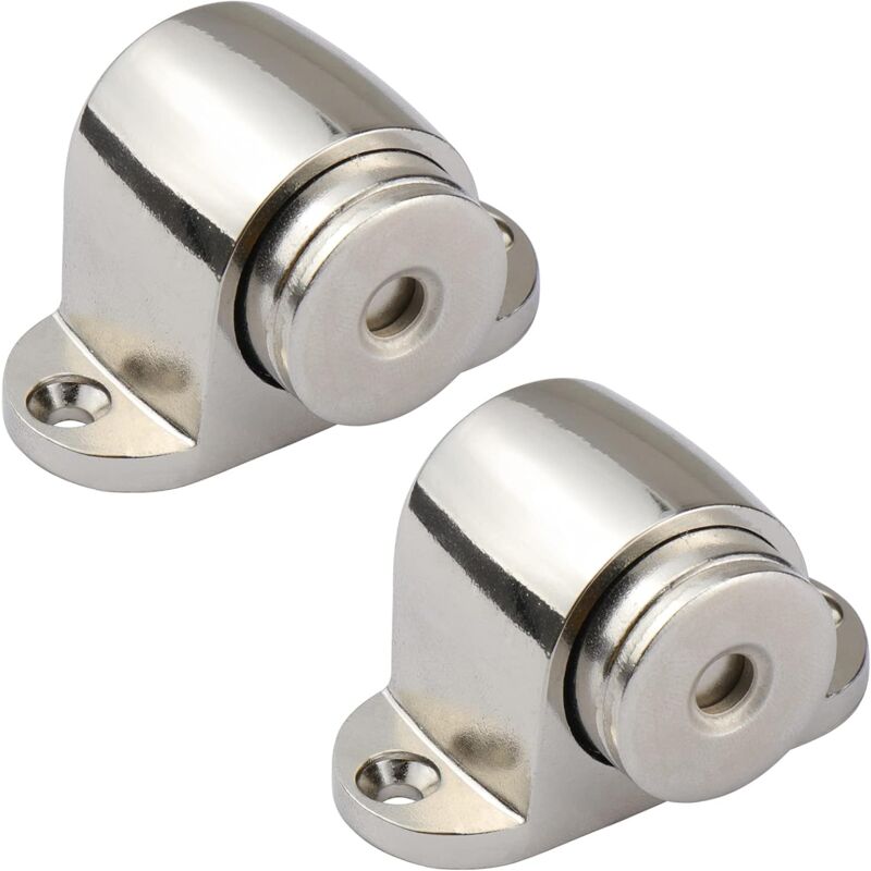 2 Pack Stainless Steel Magnetic Door Stopper Catch Door Stoppers With Screw Mounted, No Force Or Hitting Walls