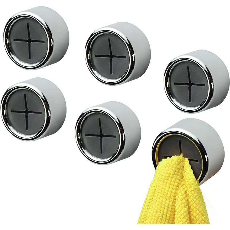 6 Pack Dishcloth Holders, ROund Self Adhesive Hooks, Kitchen Hooks, Suction Cup Towel Rack For Bathroom, Wardrobe And