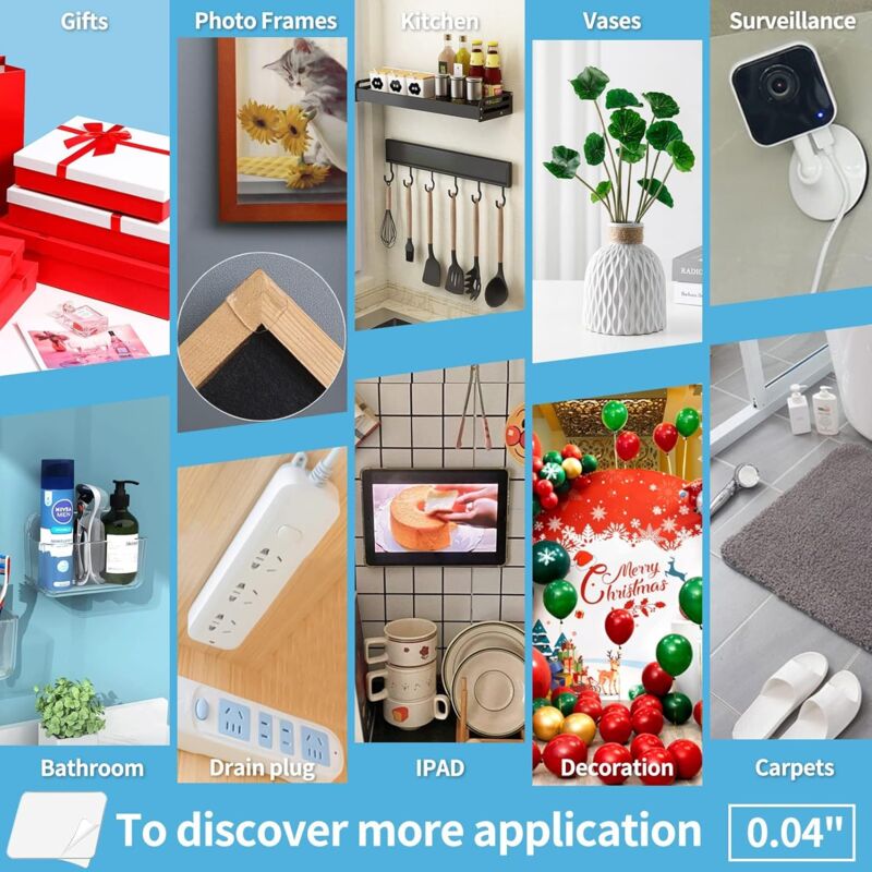 Strong Double Sided Tape (3M), Heavy Duty Double Sided Tape, Traceless, Removable, Reusable, Washable - The Versatile