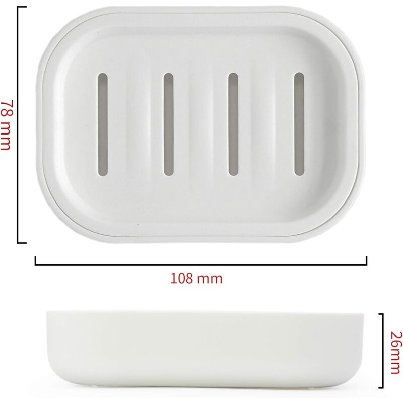 Bathroom Soap Dishes. Strong Drainage. Keep Soap Dry. Easy To Clean Soap Holder (White)