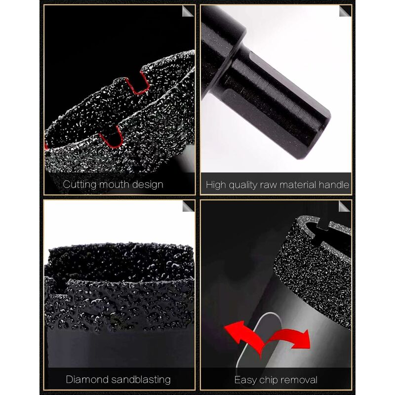 25Mm Brazed Core Diamond Hole Saw Drill Bit Hollow Hole Cutter For Glass Porcelain Tile Marble Ceramic Granite