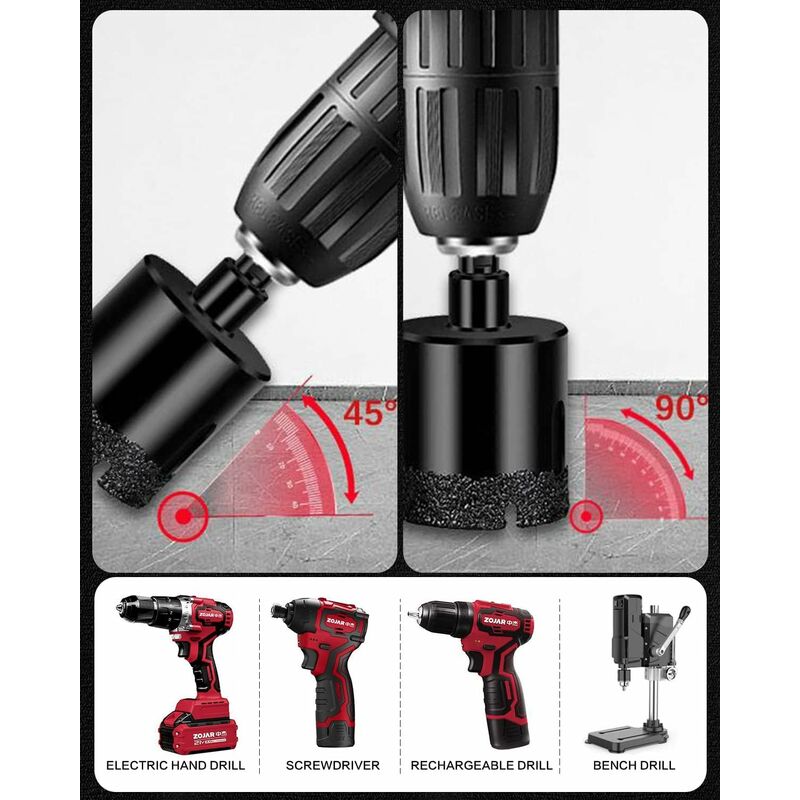 25Mm Brazed Core Diamond Hole Saw Drill Bit Hollow Hole Cutter For Glass Porcelain Tile Marble Ceramic Granite