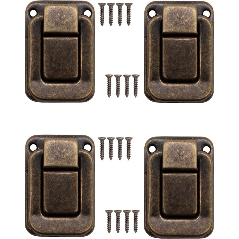 4 pcs U-Shaped Clasps For Chests, Boxes, Chests, Vintage Design In Brass 47 X 32 Mm, Bronze, Copper