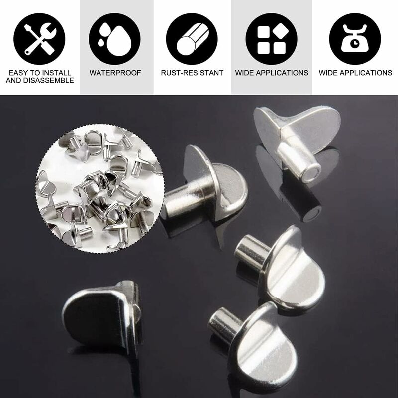 30 Pieces Shelf Support Pegs, 5Mm Shelf Pegs L-Shaped Bracket For Wood And Glass Cabinet Storage Furniture Cupboard